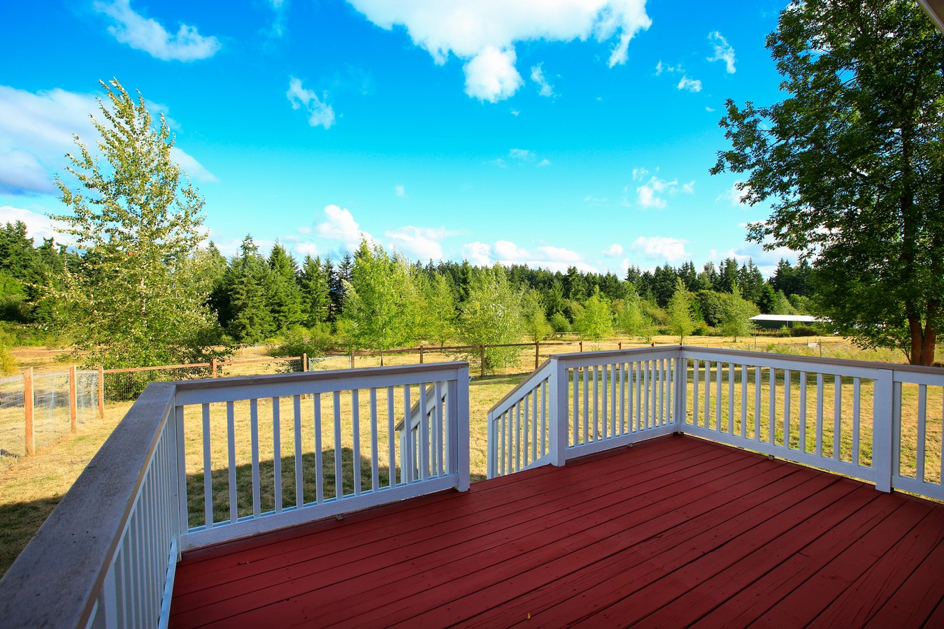 Deck with white timber balustrade showing a classic balustrade style