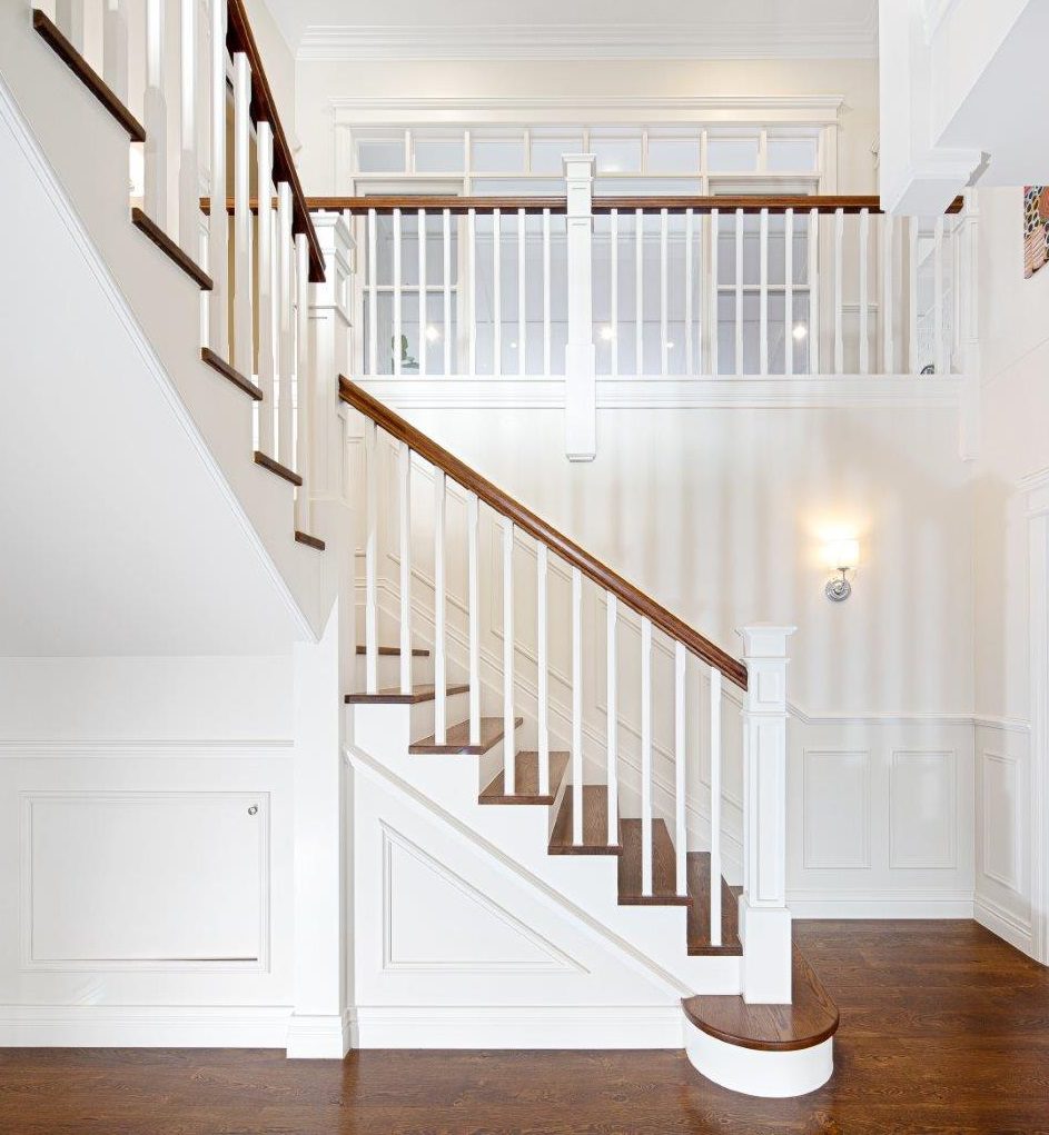 Internal home staircase with timber treads in a modern Brisbane residence