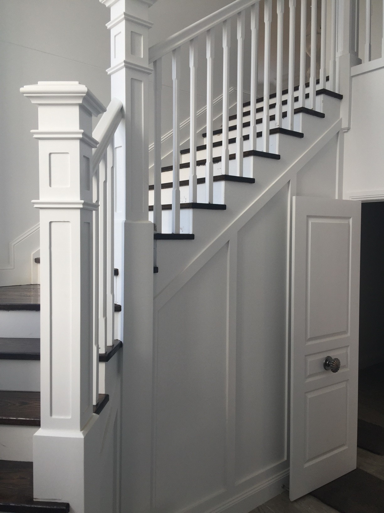 White painted Hampton style staircase