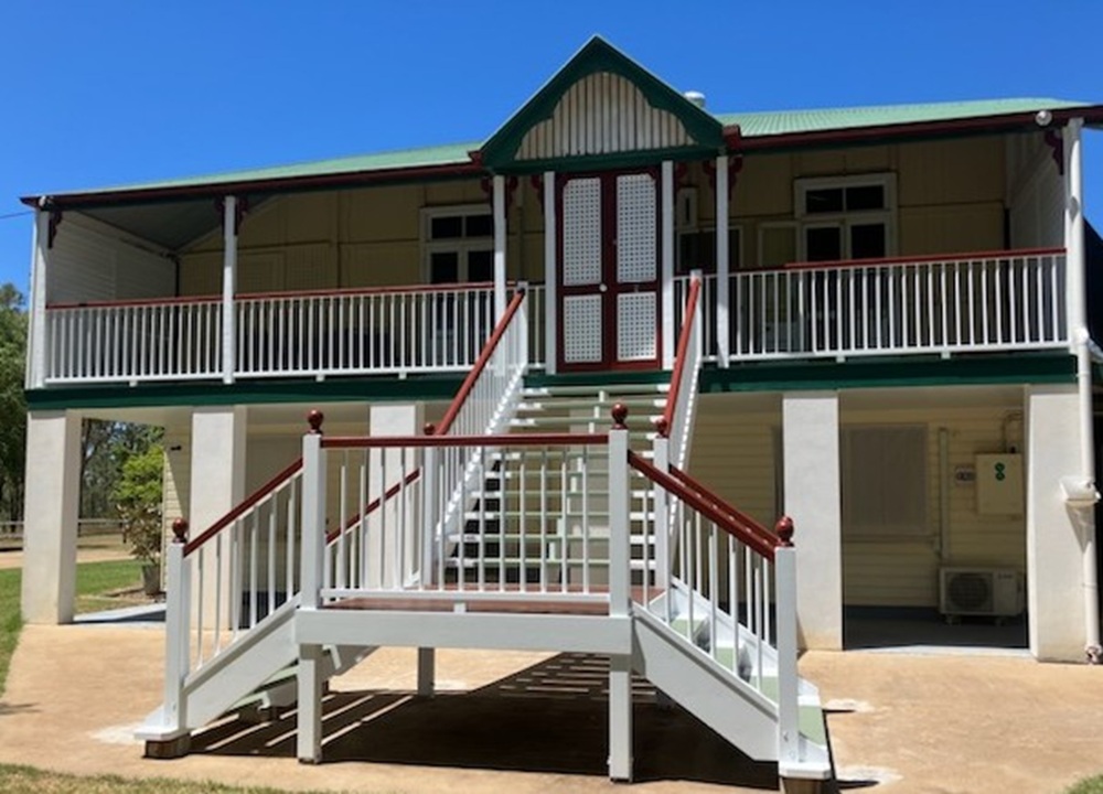 White painted external stairs on a Queenslander home