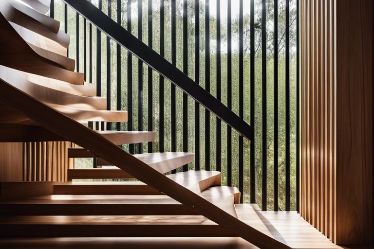 Ageing external timber staircase on a Brisbane Queenslander showing weathered hardwood treads and signs of wear