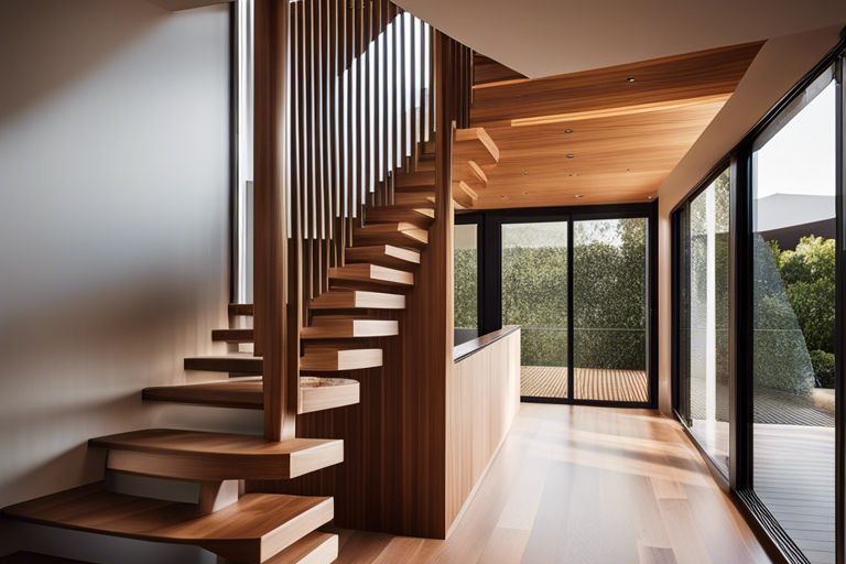 Durable hardwood timber staircase in excellent condition inside an Australian home